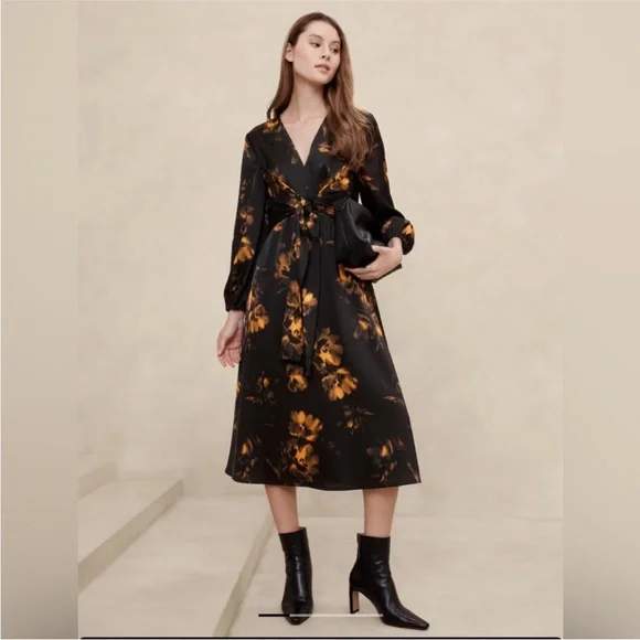 Size 12 Petite Banana Republic Factory Midi Dress - Picture 2 of 4